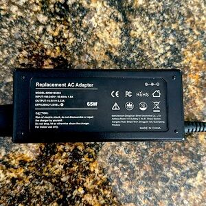 HP Laptop AC replacement adapter, 65W